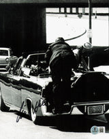 Clint Hill Autographed 8x10 Photo JFK Secret Service Beckett BAS QR #BR91900