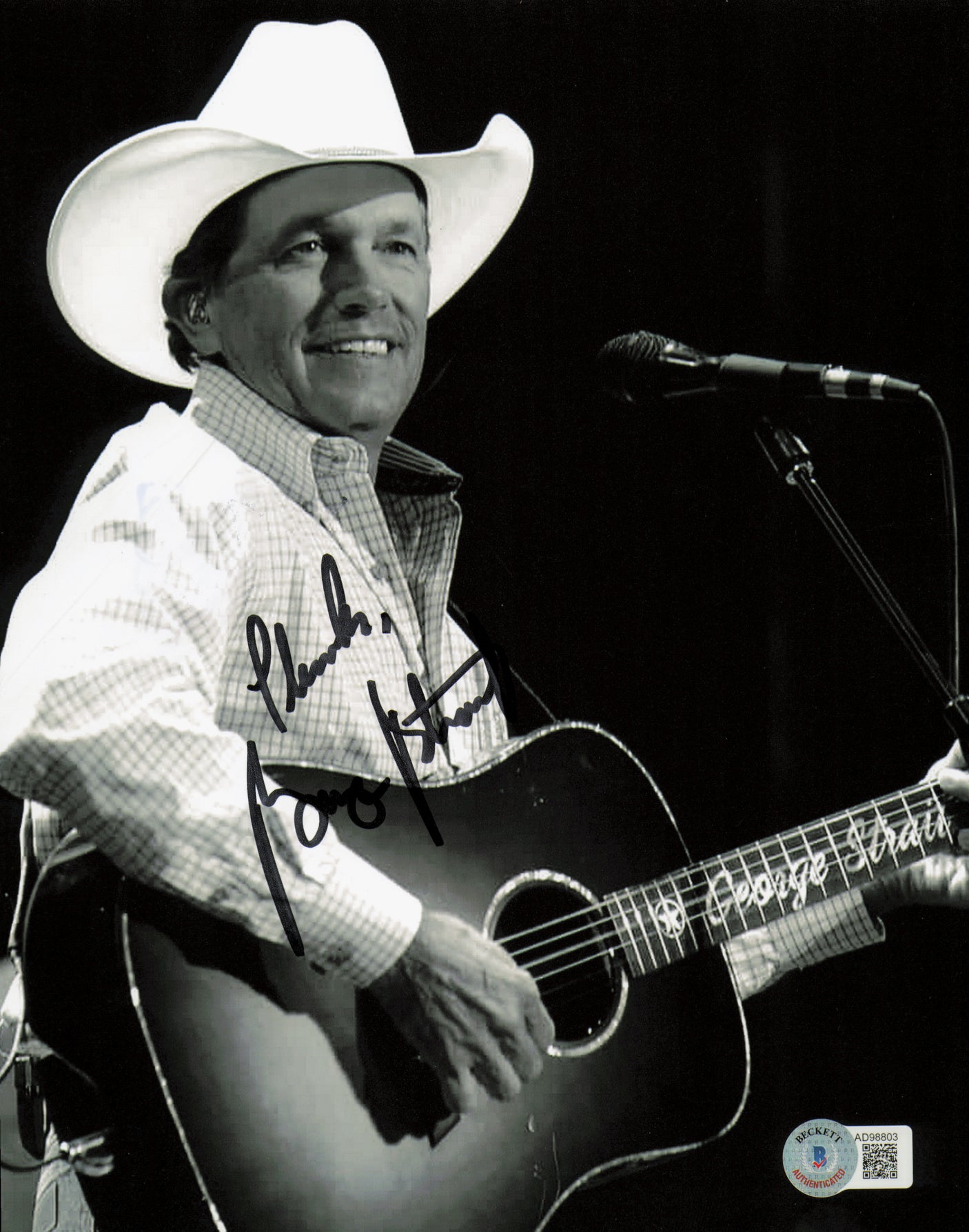 George Strait Autographed 8x10 Photo Country Musician Beckett BAS QR #AD98803