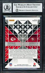 Travis Kelce & George Kittle Autographed 2023 Panini Mosaic Carbon Copy Card #5 Auto Grade Gem Mint 10 Beckett BAS #18154702