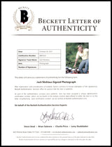 Jack Nicklaus Autographed 8x10 Photo Golf Beckett BAS #AB05522