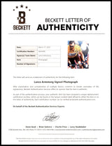 Lance Armstrong Autographed 8x10 Photo Cycling Beckett BAS #AE03899