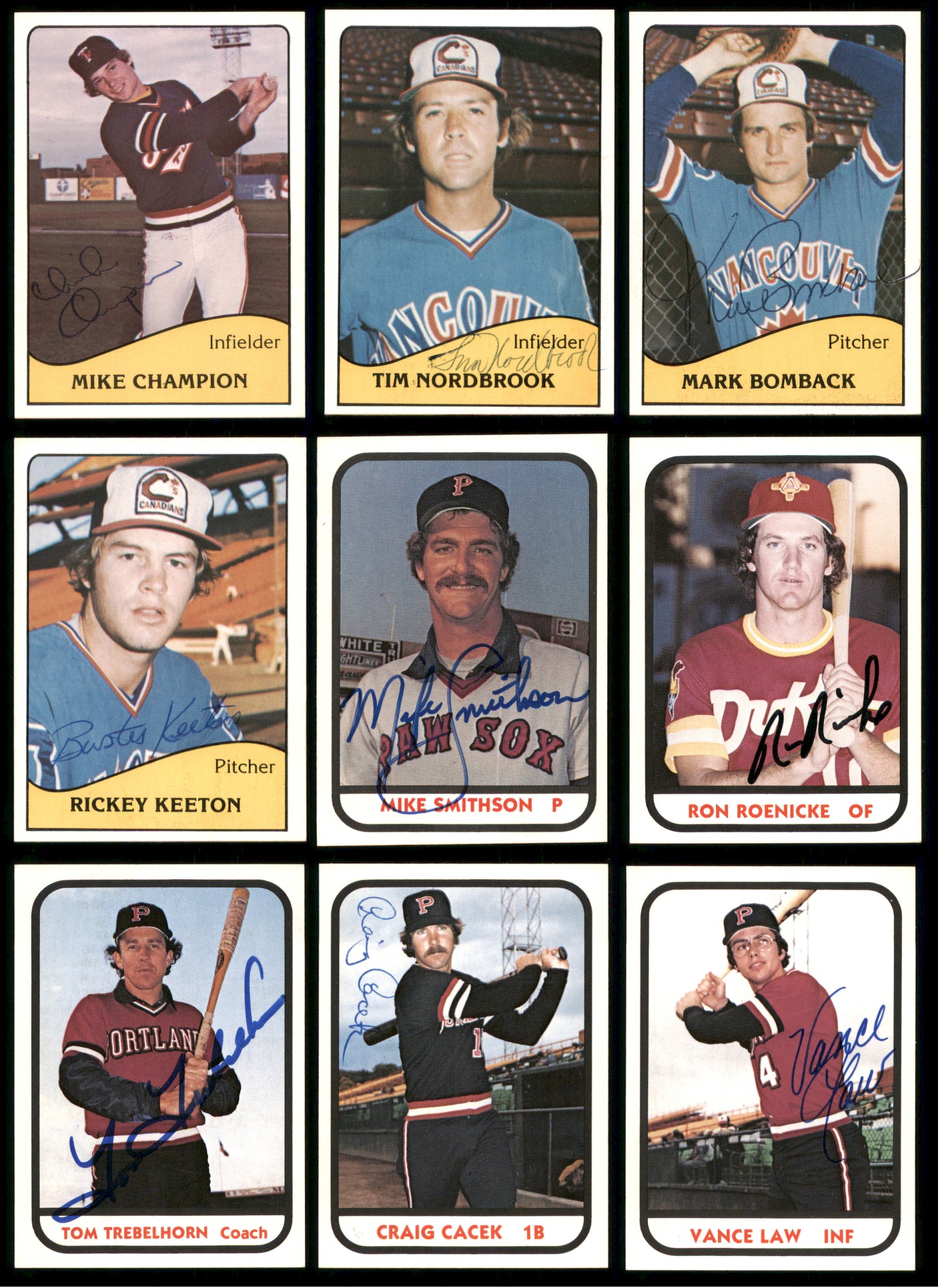 Autographed Assorted 1978-1986 Minor League Baseball Cards (34 Count Lot) SKU #243671