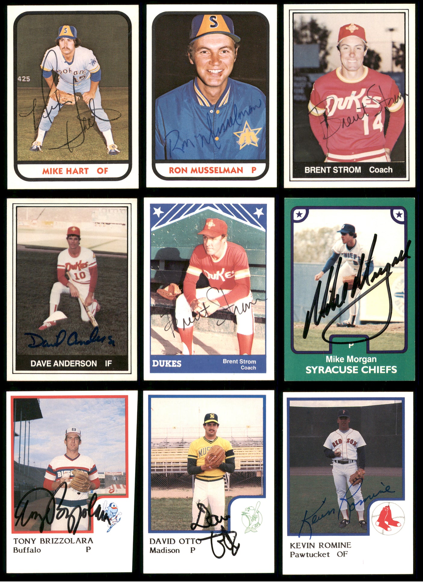 Autographed Assorted 1978-1986 Minor League Baseball Cards (34 Count Lot) SKU #243671