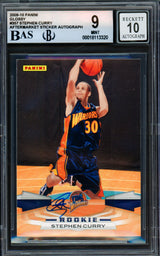 Stephen Curry Autographed 2009-10 Panini Glossy Rookie Card #357 Golden State Warriors BGS 9 Auto Grade Gem Mint 10 Beckett BAS #18113320