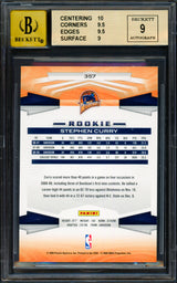 Stephen Curry Autographed 2009-10 Panini Rookie Card #357 Golden State Warriors BGS 9.5 Auto Grade Gem Mint 10 Beckett BAS #18113386