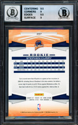 Stephen Curry Autographed 2009-10 Panini Rookie Card #357 Golden State Warriors BGS 9 Auto Grade Gem Mint 10 Beckett BAS #18113327