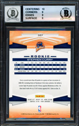 Stephen Curry Autographed 2009-10 Panini Rookie Card #357 Golden State Warriors BGS 8.5 Auto Grade Gem Mint 10 Beckett BAS #18113324