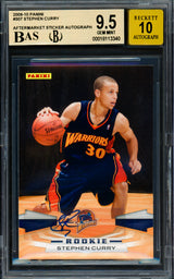Stephen Curry Autographed 2009-10 Panini Rookie Card #307 Golden State Warriors BGS 9.5 Auto Grade Gem Mint 10 Beckett BAS #18113340