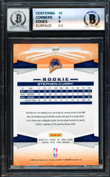 Stephen Curry Autographed 2009-10 Panini Rookie Card #307 Golden State Warriors BGS 9 Auto Grade Gem Mint 10 Beckett BAS #18113337