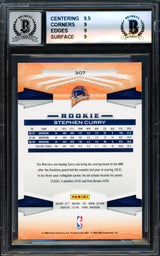 Stephen Curry Autographed 2009-10 Panini Rookie Card #307 Golden State Warriors BGS 9 Auto Grade Mint 9 Beckett BAS #18113391