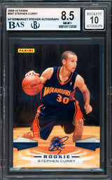 Stephen Curry Autographed 2009-10 Panini Rookie Card #307 Golden State Warriors BGS 8.5 Auto Grade Gem Mint 10 Beckett BAS #18113335