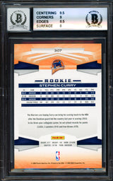 Stephen Curry Autographed 2009-10 Panini Rookie Card #307 Golden State Warriors BGS 8.5 Auto Grade Gem Mint 10 Beckett BAS #18113335
