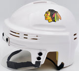 Chevy Chase Autographed Chicago Blackhawks White Speed Mini Helmet Beckett BAS QR #AD34221