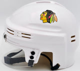 Chevy Chase Autographed Chicago Blackhawks White Speed Mini Helmet Beckett BAS QR #AD34216