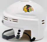 Chevy Chase Autographed Chicago Blackhawks White Speed Mini Helmet Beckett BAS QR #AD34226