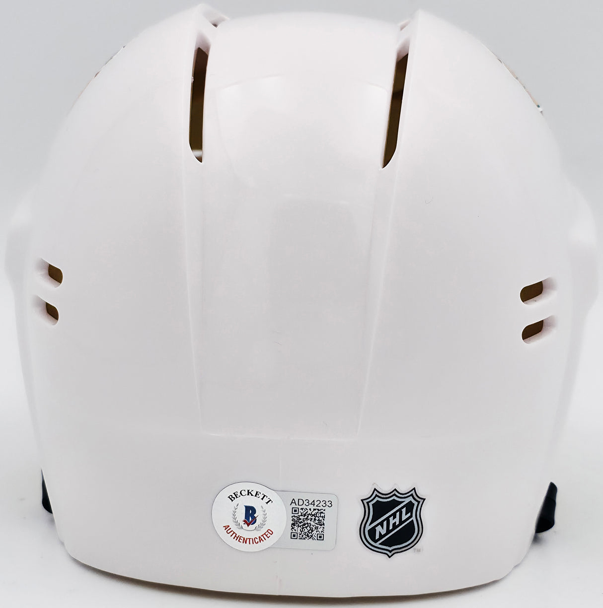 Chevy Chase Autographed Chicago Blackhawks White Speed Mini Helmet Beckett BAS QR #AD34233