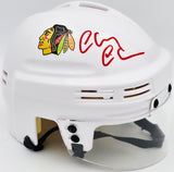 Chevy Chase Autographed Chicago Blackhawks White Speed Mini Helmet Beckett BAS QR #AD34238