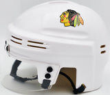 Chevy Chase Autographed Chicago Blackhawks White Speed Mini Helmet Beckett BAS QR #AD34238