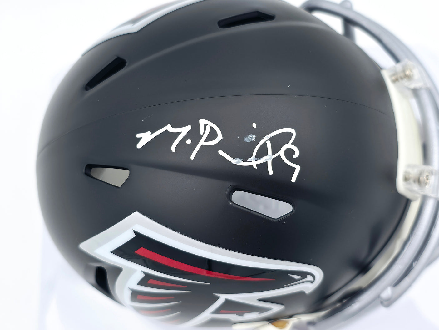 Michael Penix Jr. Autographed Atlanta Falcons Black Speed Mini Helmet Beckett BAS Witness #2W906733