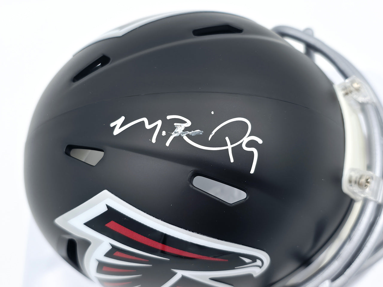 Michael Penix Jr. Autographed Atlanta Falcons Black Speed Mini Helmet Beckett BAS Witness #2W906732