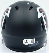 Michael Penix Jr. Autographed Atlanta Falcons Black Speed Mini Helmet Beckett BAS Witness #2W906732