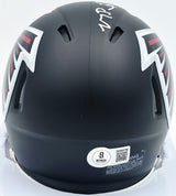 Michael Penix Jr. Autographed Atlanta Falcons Black Speed Mini Helmet Beckett BAS Witness #2W906756