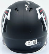 Michael Penix Jr. Autographed Atlanta Falcons Black Speed Mini Helmet Beckett BAS Witness #2W906714