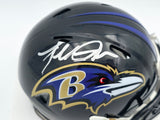 Terrell Suggs Autographed Baltimore Ravens Black Speed Mini Helmet Beckett BAS Witness #2W637321