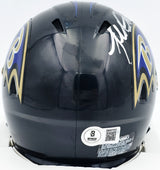 Terrell Suggs Autographed Baltimore Ravens Black Speed Mini Helmet Beckett BAS Witness #2W637321