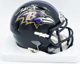 Terrell Suggs Autographed Baltimore Ravens Black Speed Mini Helmet Beckett BAS Witness #2W637332