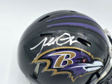 Terrell Suggs Autographed Baltimore Ravens Black Speed Mini Helmet Beckett BAS Witness #2W637332