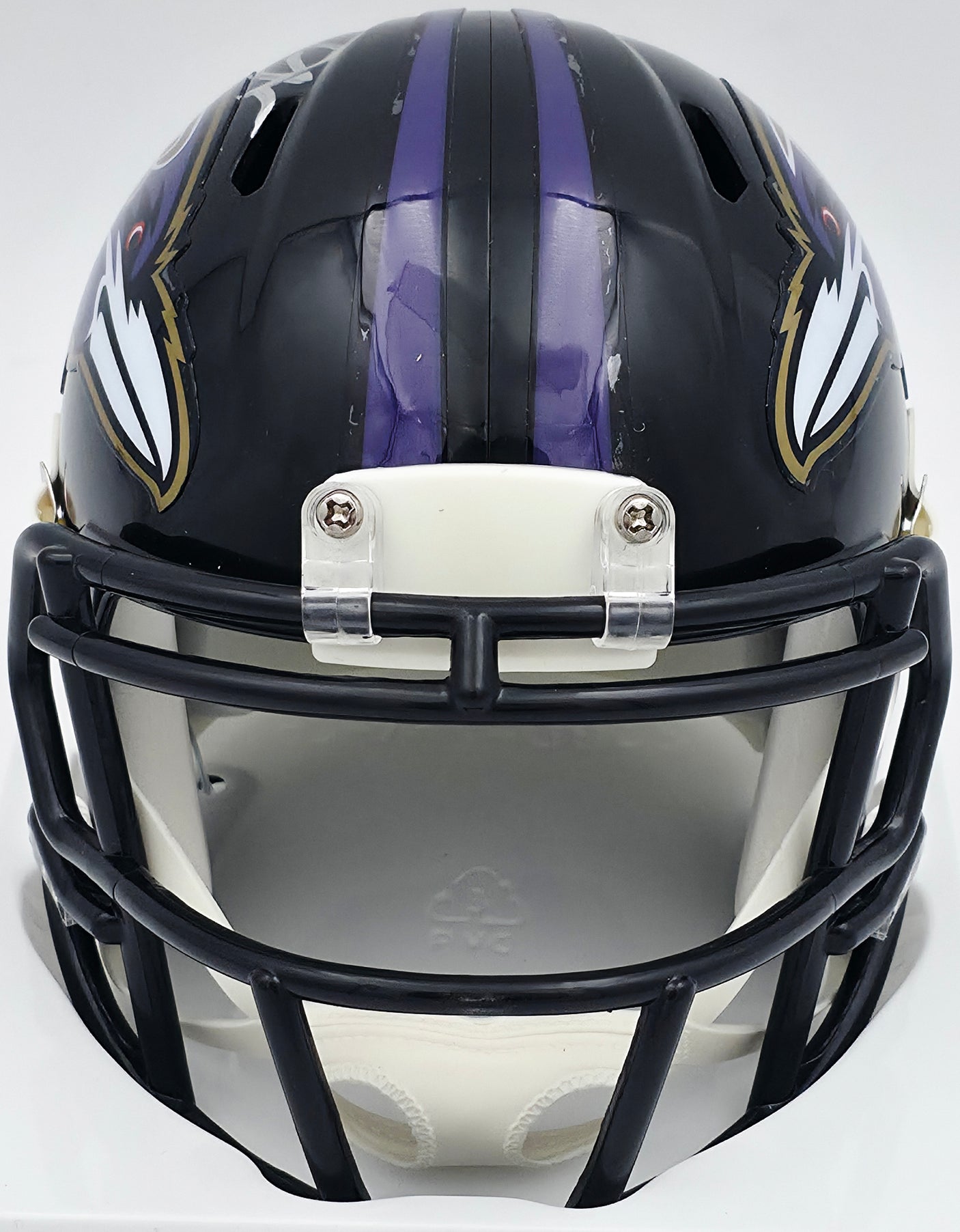Terrell Suggs Autographed Baltimore Ravens Black Speed Mini Helmet Beckett BAS Witness #2W637332