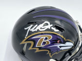 Terrell Suggs Autographed Baltimore Ravens Black Speed Mini Helmet Beckett BAS Witness #2W637289