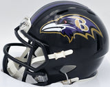 Terrell Suggs Autographed Baltimore Ravens Black Speed Mini Helmet Beckett BAS Witness #2W637289