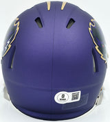 Terrell Suggs Autographed Baltimore Ravens Purple Speed Rave Mini Helmet Beckett BAS Witness #2W637228