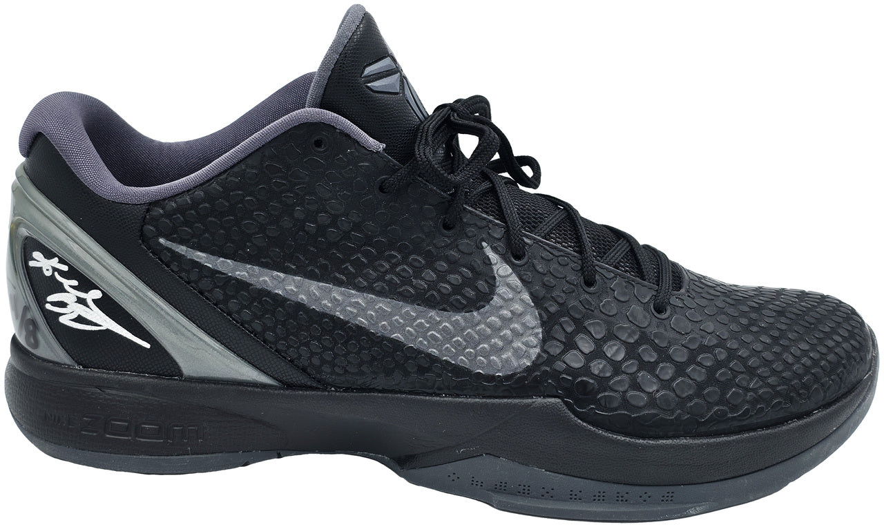 Kobe Bryant Autographed Pair of Black Nike Air Zoom VI Shoes Los Angeles Lakers (Dual Signed) PSA/DNA & #4/8 Panini Holo #PA10830