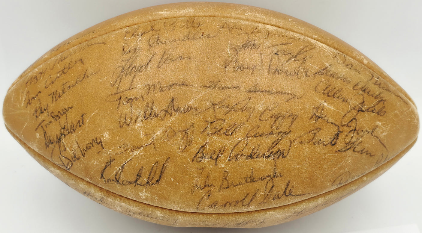 1965 NFL Champion Green Bay Packers Team Autographed Official NFL Leather "The Duke" Football With 49 Signatures Including Vince Lombardi Beckett BAS #AE36395