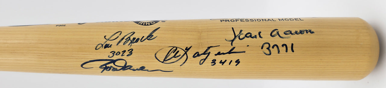 3000th Hit Club Multi-Signed Autographed Rawlings Baseball Bat With 9 Signatures Including Willie Mays & Hank Aaron Beckett BAS #AE31375