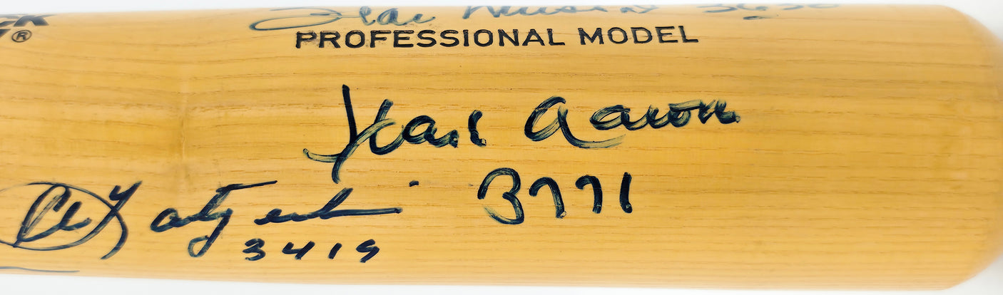 3000th Hit Club Multi-Signed Autographed Rawlings Baseball Bat With 9 Signatures Including Willie Mays & Hank Aaron Beckett BAS #AE31375
