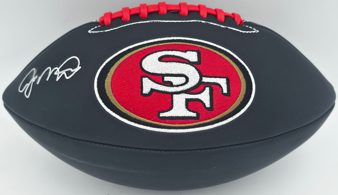 Joe Montana Autographed San Francisco 49ers Official Black Logo Football Beckett BAS Witness #WA82210