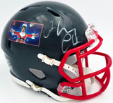 Chevy Chase Autographed Christmas Vacation Black Speed Mini Helmet Beckett BAS QR #AD34316