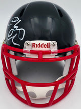 Chevy Chase Autographed Christmas Vacation Black Speed Mini Helmet Beckett BAS QR #AD34290