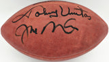 Johnny Unitas & Joe Montana Autographed Official NFL Leather Game Football Beckett BAS #A75811