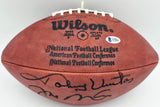 Johnny Unitas & Joe Montana Autographed Official NFL Leather Game Football Beckett BAS #A75811
