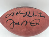 Johnny Unitas & Joe Montana Autographed Official NFL Leather Game Football Beckett BAS #A75810