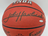 John Havlicek Autographed Official NBA Leather Basketball Boston Celtics (Damaged) UDA Holo #AAK24590