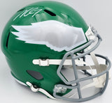 Michael Vick Autographed Philadelphia Eagles Kelly Green Full Size Replica Speed Helmet (Smudged) Beckett BAS Witness #2W94592