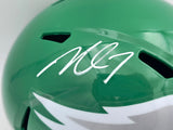 Michael Vick Autographed Philadelphia Eagles Kelly Green Full Size Replica Speed Helmet (Smudged) Beckett BAS Witness #2W94592