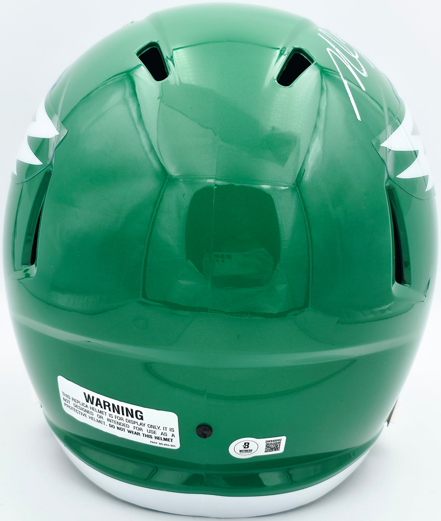 Michael Vick Autographed Philadelphia Eagles Kelly Green Full Size Replica Speed Helmet (Smudged) Beckett BAS Witness #2W94592