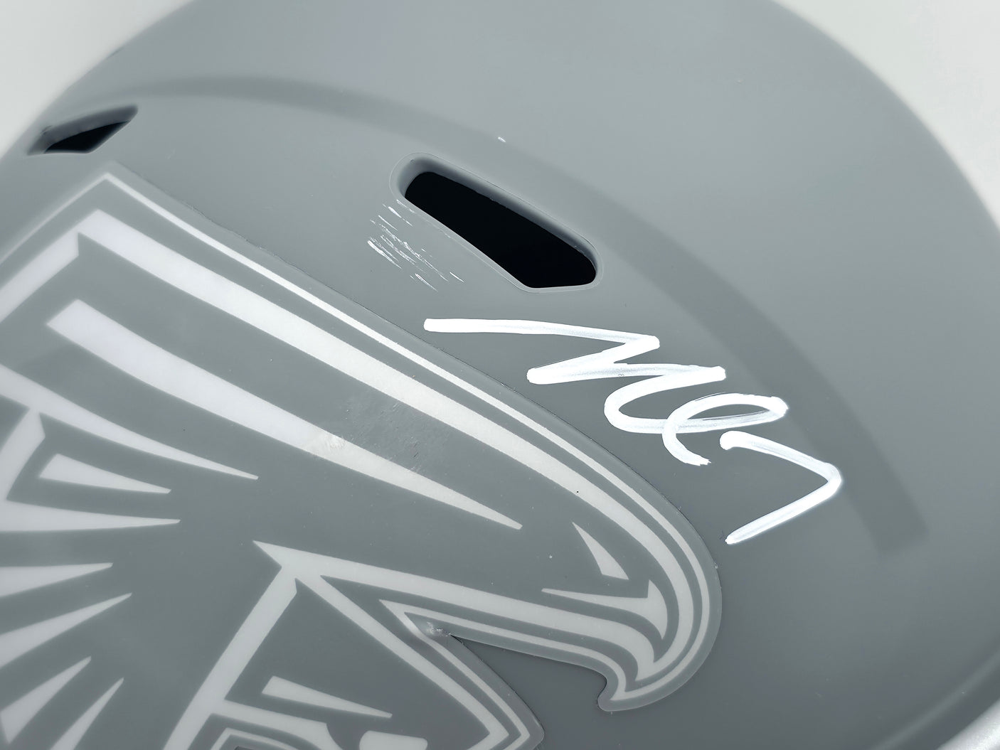 Michael Vick Autographed Philadelphia Eagles Slate Gray Full Size Replica Speed Helmet Beckett BAS Witness #2W94672
